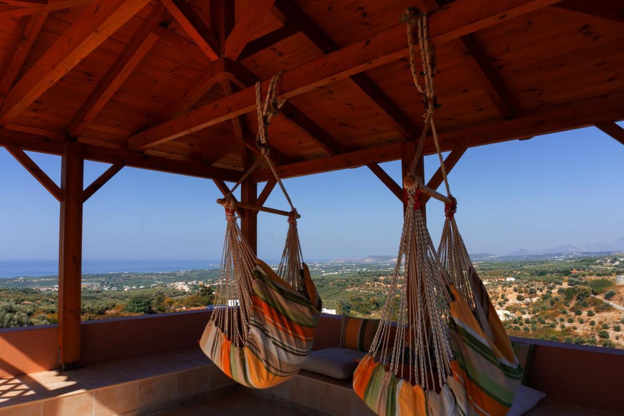 Villa Sunset With Stunning Sea View, Kids Area And Hammocks On Roof Terrace Agia Triada Exteriör bild